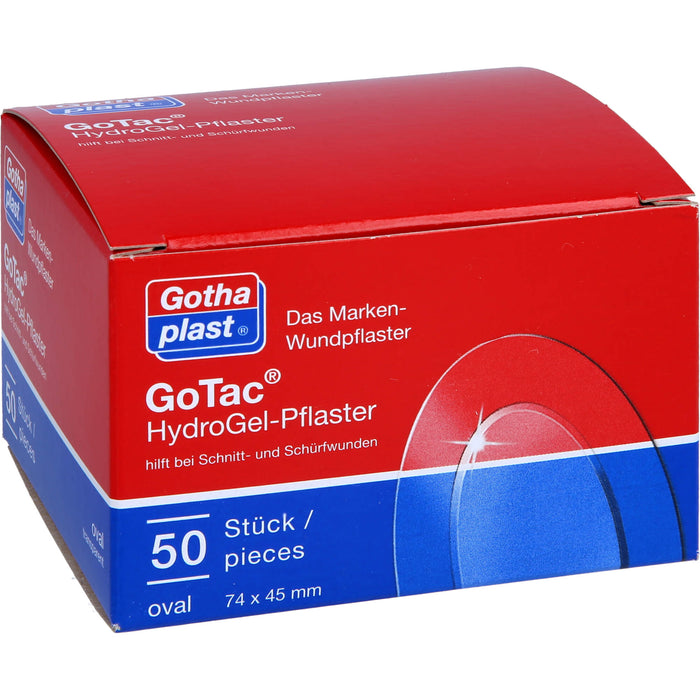 GoTac Hydro Gel-Pflaster 74x45 mm oval, 50 pc Pansement