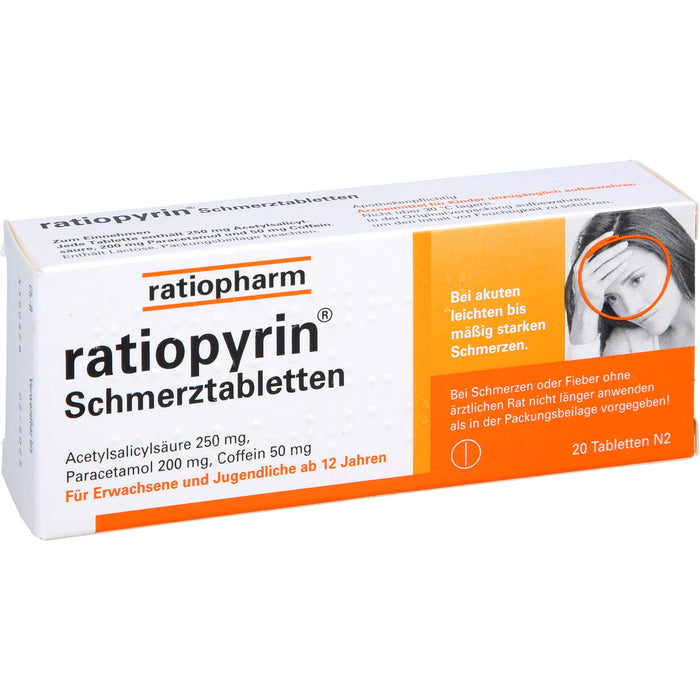 ratiopyrin Schmerztabletten, 20 pcs. Tablets