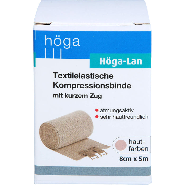 Höga-Lan textilelastische Kompressionsbinde mit kurzem Zug 8 cm x 5 m, 1 pcs. Bandage