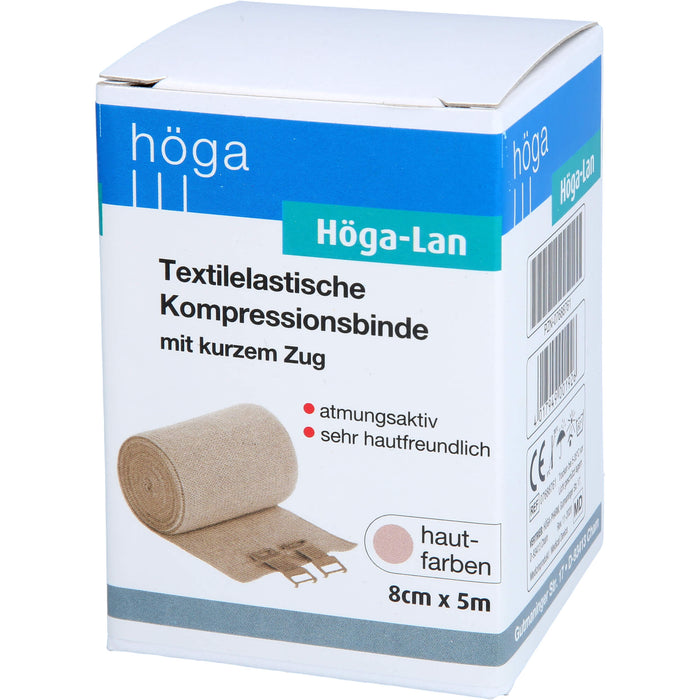 Höga-Lan textilelastische Kompressionsbinde mit kurzem Zug 8 cm x 5 m, 1 pc Bandage