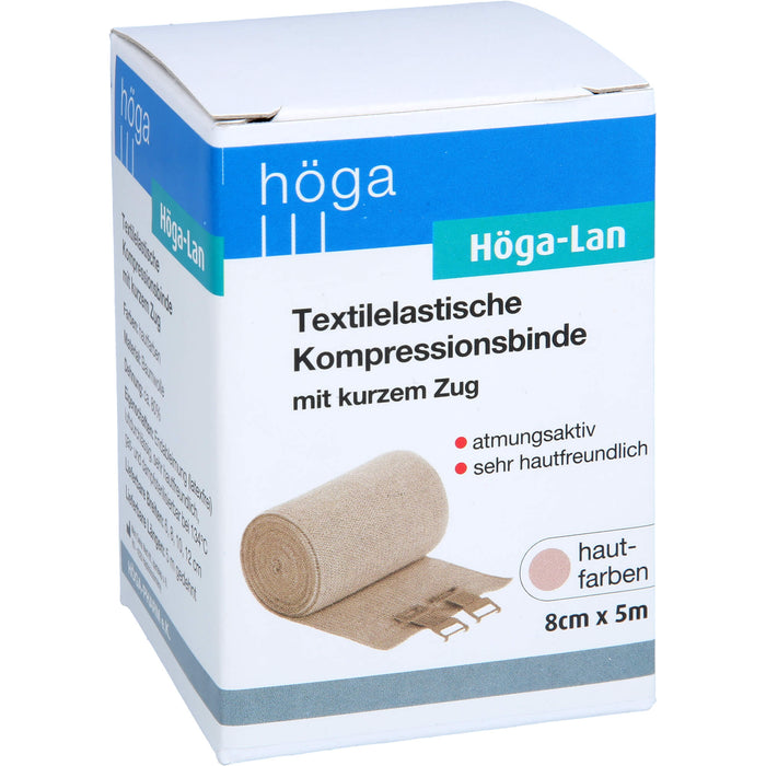 Höga-Lan textilelastische Kompressionsbinde mit kurzem Zug 8 cm x 5 m, 1 pcs. Bandage