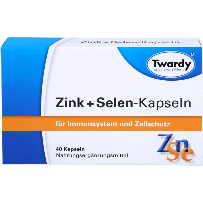 Twardy Zink + Selen-Kapseln für Immunsystem und Zellschutz, 40 pc Capsules