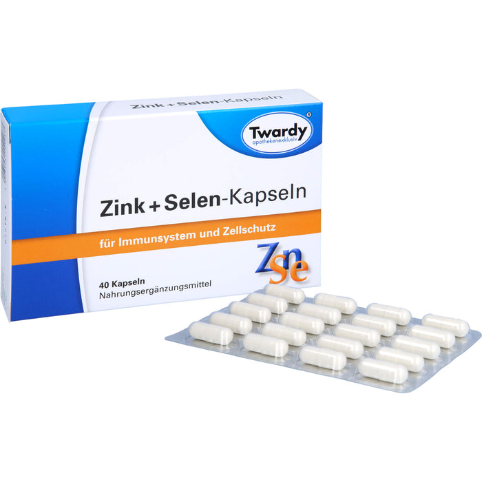 Twardy Zink + Selen-Kapseln für Immunsystem und Zellschutz, 40 pcs. Capsules