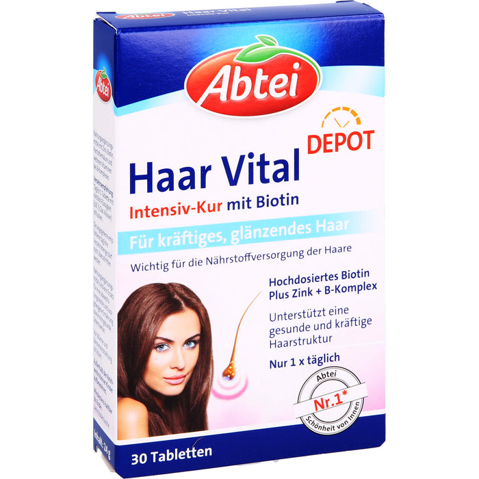 Abtei Haar Vital Intensiv-Kur mit Biotin Tabletten, 30 pc Tablettes