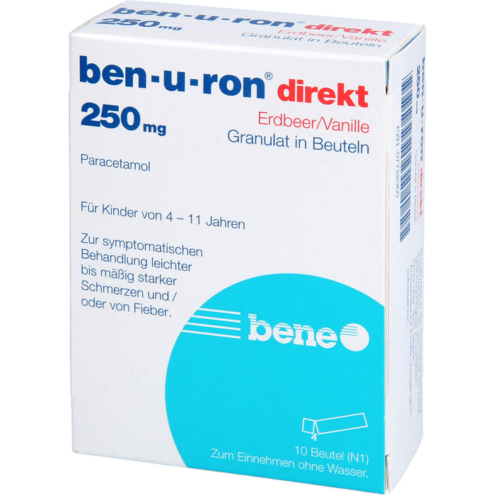 Ben-u-ron direkt Erdbeer/Vanille 250 mg Granulat, 10 St. Beutel