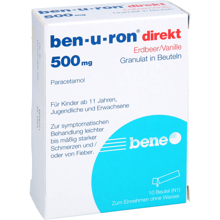 ben-u-ron direkt 500 mg Granulat Erdbeer/Vanille, 10 pcs. Sachets