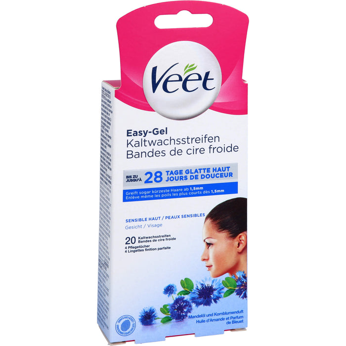 Veet Kaltwachsstreifen Gesicht, 20 pc Bandeau