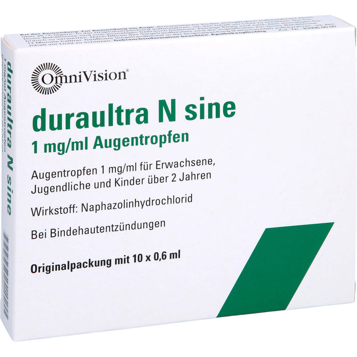 duraultra N sine 1 mg/ml Augentropfen bei Bindehautentzündungen, 10 St. Einzeldosispipetten