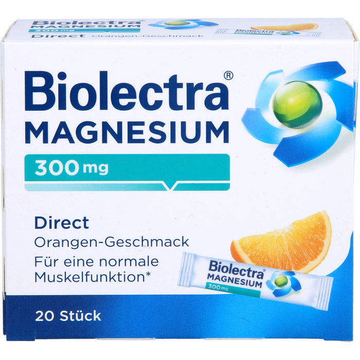 Biolectra Magnesium 300 mg direct Orangengeschmack Pellets in Sticks , 20 pc Sachets