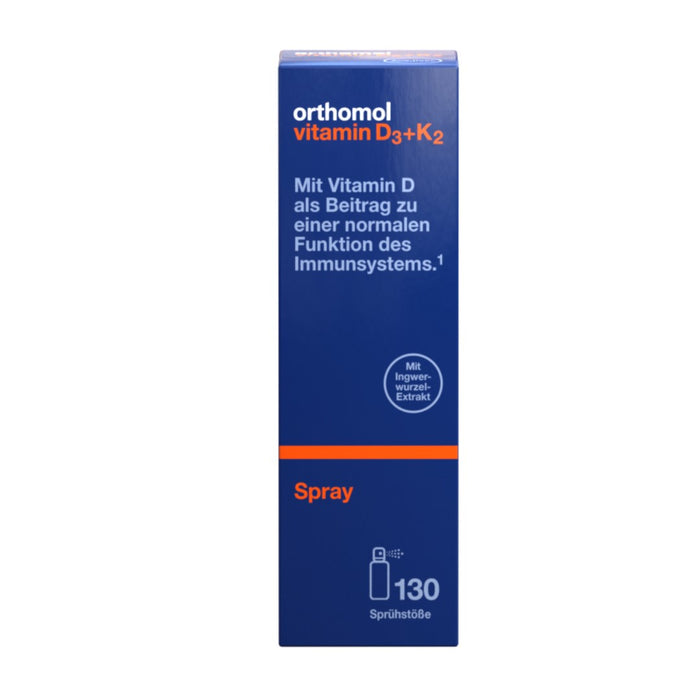 Orthomol Vitamin D3+K2 Spray - Nahrungsergänzungsmittel mit Vitamin D3, Vitamin K2 und Ingwerextrakt - 130 Sprühstöße, 20 ml Spray