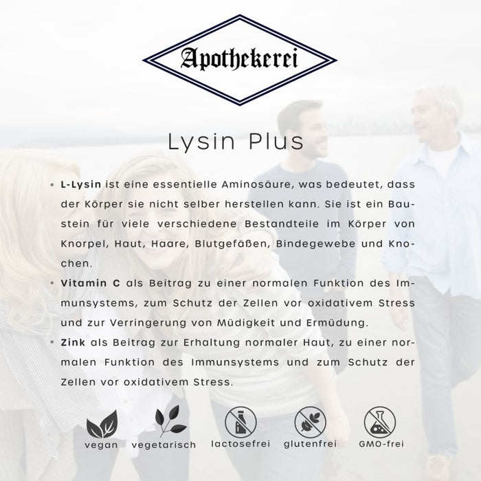 Apothekerei Lysin Plus mit Quercetin, Vitamin C und Zink, 30 pc Capsules