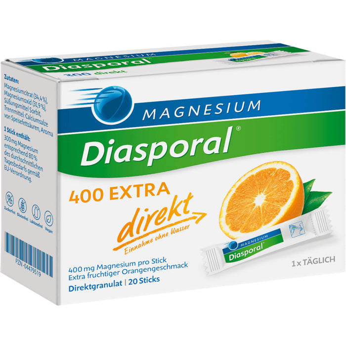 Magnesium-Diasporal 400 extra direkt Direktgranulat Sticks, 20 St. Beutel