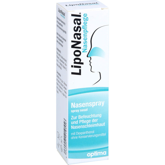 LipoNasal Nasenpflege, Nasenspray zur Befeuchtung und Pflege der Nasenschleimhaut, mit Dexpanthenol, ohne Konservierungsmittel, 10 ml Solution