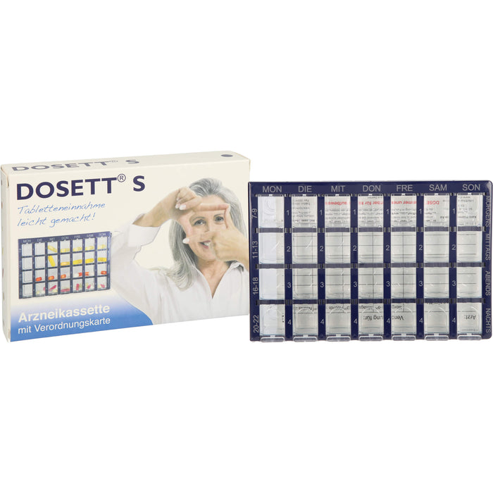 Dosett S Arzneikassette mit Verordnungskarte blau, 1 pcs. Dosette