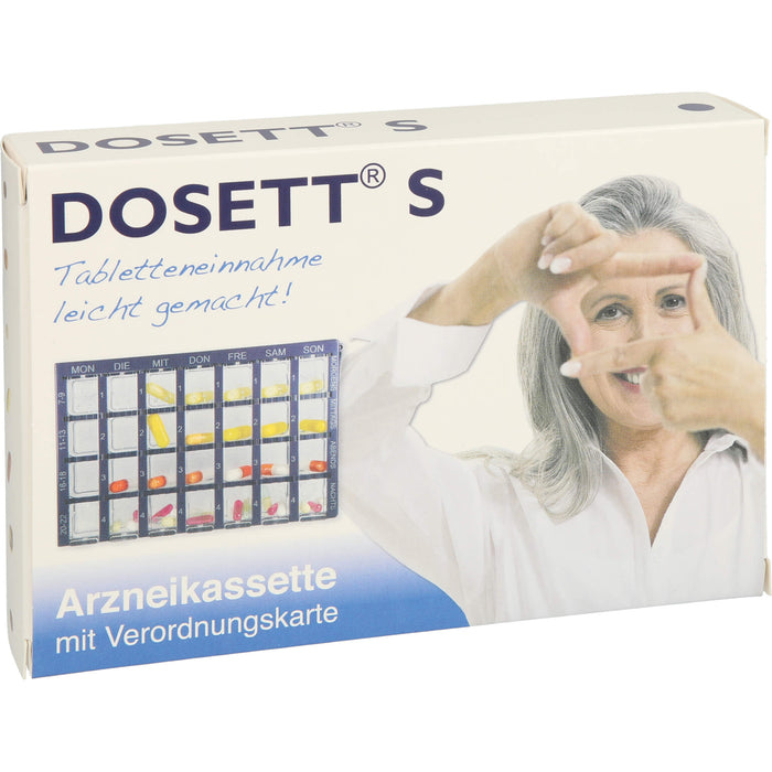 Dosett S Arzneikassette mit Verordnungskarte blau, 1 pc petite boîte