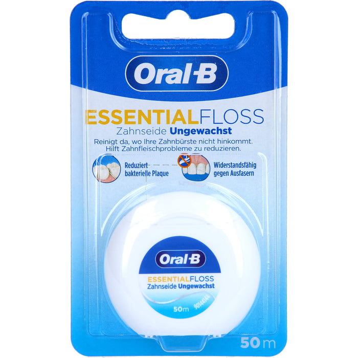 Oral-B Essentialfloss ungewachst 50 m Zahnseide, 1 pc Paquet