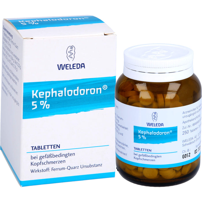 WELEDA Kephalodoron 5% Tabletten bei gefäßbedingten Kopfschmerzen, 250 St. Tabletten