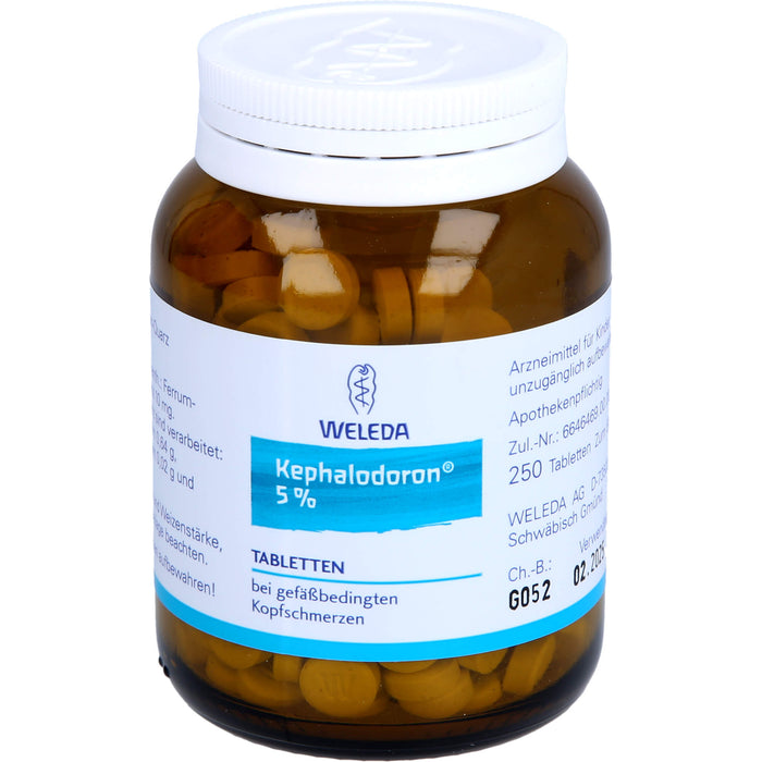 WELEDA Kephalodoron 5% Tabletten bei gefäßbedingten Kopfschmerzen, 250 pcs. Tablets