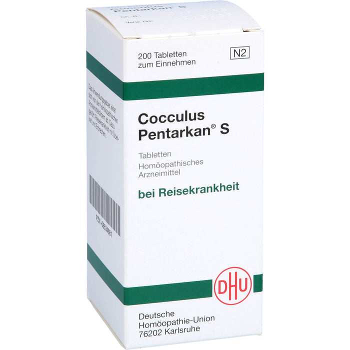 DHU Cocculus Pentarkan S Tabletten bei Reisekrankheit, 200 pc Tablettes