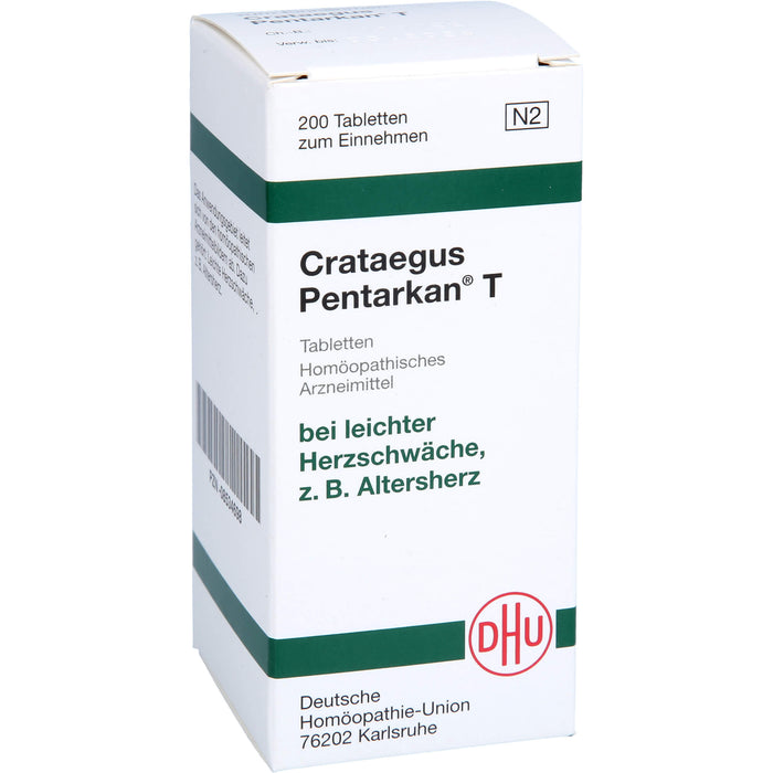 DHU Crataegus Pentarkan T Tabletten bei leichter Herzschwärze, 200 pc Tablettes