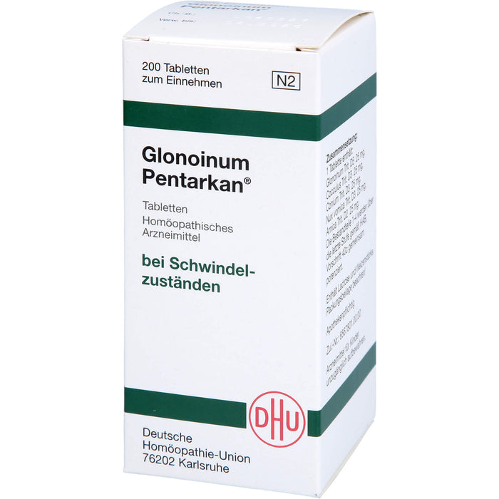 DHU Glonoinum Pentarkan Tabletten bei Schwindelzuständen, 200 pcs. Tablets