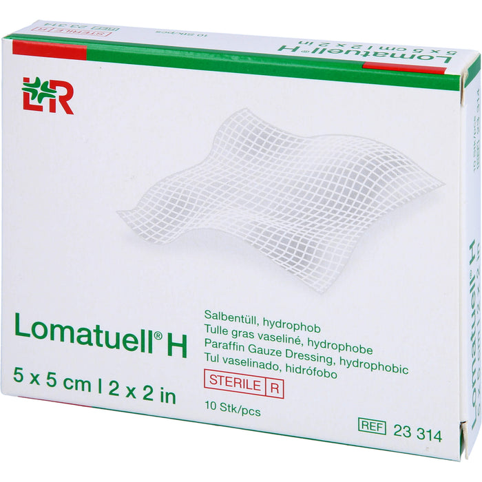 Lomatuell H 5 cm x 5 cm steril Salbentüll, hydrophob, 10 pcs. dressing