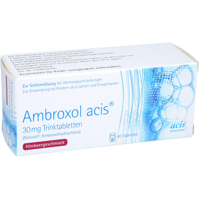 Ambroxol acis 30 mg Trinktabletten zur Schleimlösung bei Atemwegserkrankungen, 40 pcs. Tablets