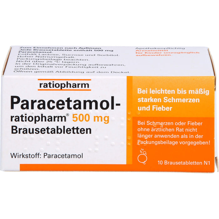 Paracetamol-ratiopharm 500 mg Brausetabletten, 10 pc Tablettes