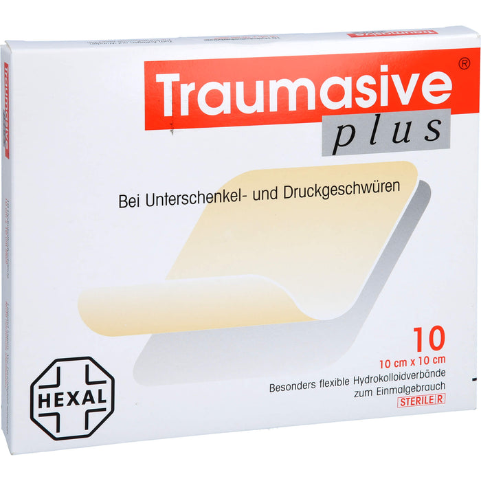 Traumasive plus 10 cm x 10 cm Hydrokolloidverband steril, 10 St. Wundauflagen