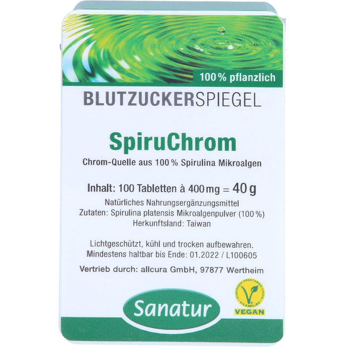 Sanatur SpiruChrom Tabletten, 100 pcs. Tablets