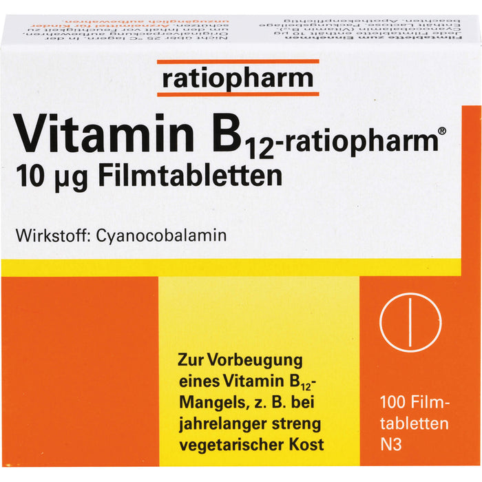 Vitamin B12-ratiopharm 10 µg Filmtabletten, 100 pc Tablettes