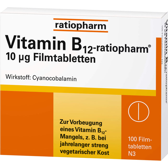 Vitamin B12-ratiopharm 10 µg Filmtabletten, 100 pc Tablettes