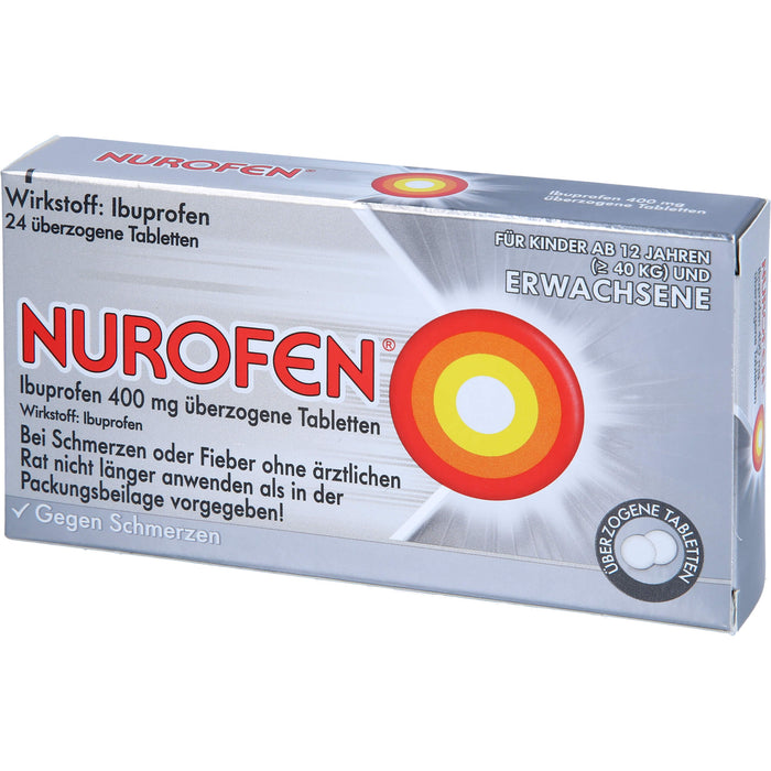 Nurofen Ibuprofen 400 mg Tabletten bei Schmerzen, 24 pc Tablettes