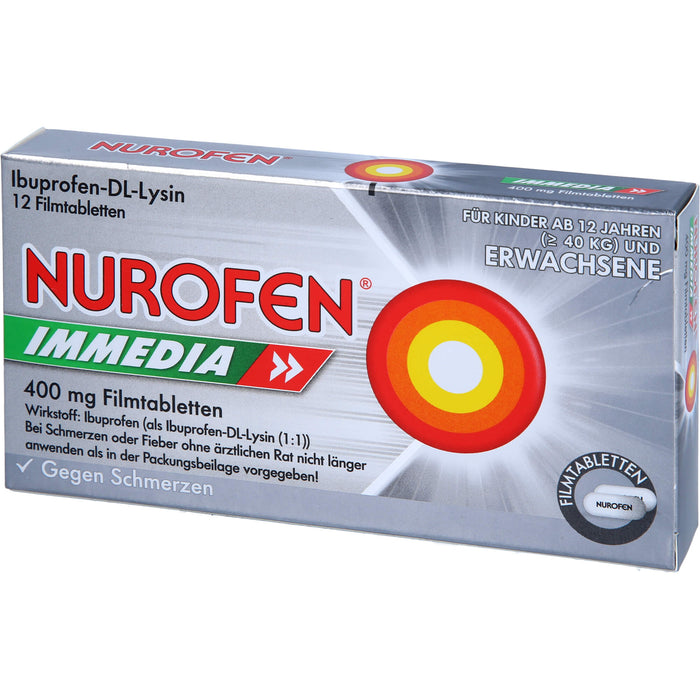 Nurofen Immedia 400 mg Filmtabletten bei Schmerzen, 12 pc Tablettes