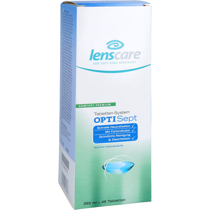 Lenscare OptiSept 350ml + 45 Tabl. + 1 Beh, 1 P KPG