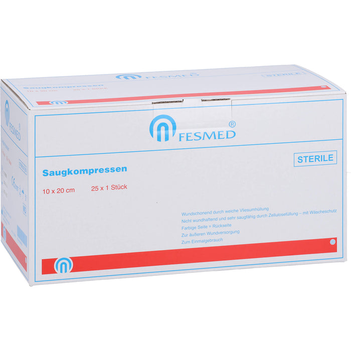 Saugkompresse 10x20cm steril, 25 pc Compresses