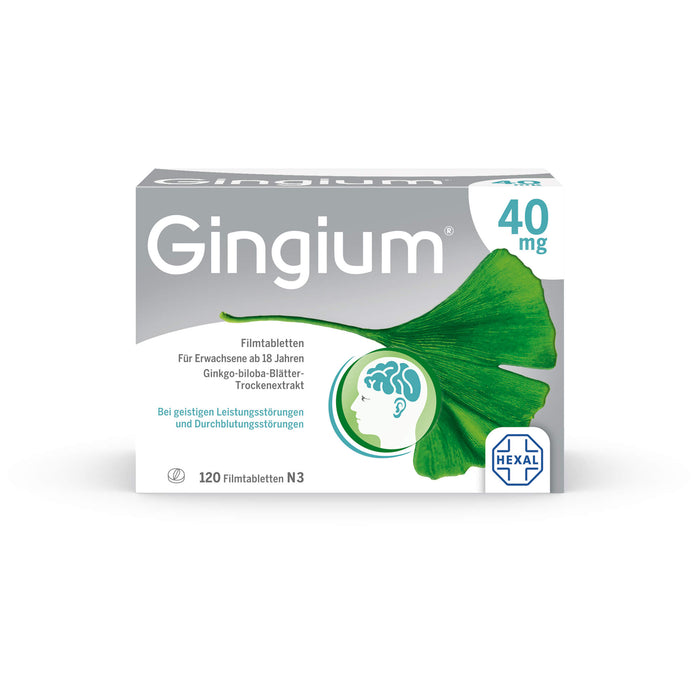 Gingium 40 mg Filmtabletten, 120 pcs. Tablets