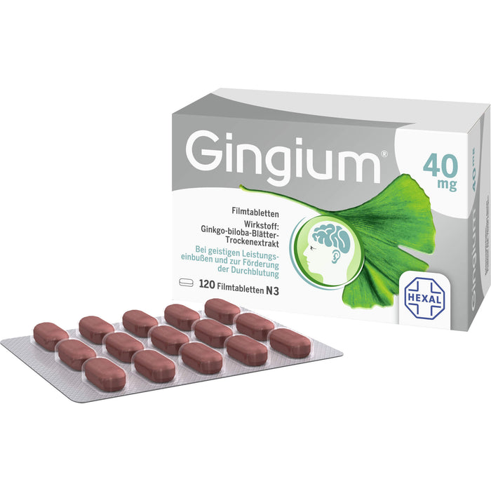 Gingium 40 mg Filmtabletten, 120 pcs. Tablets