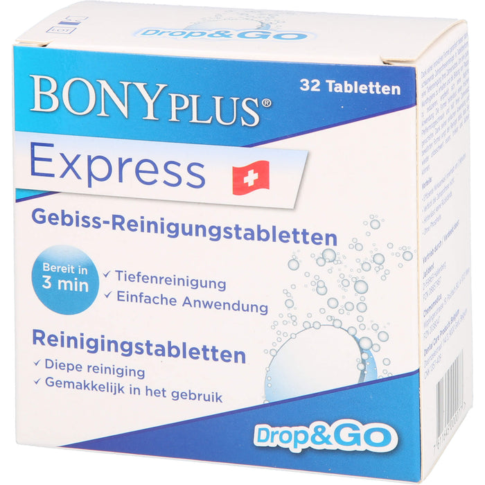 BONYPLUS Express Gebiss-Reinigungsbrausetabletten, 32 St. Brausetabletten