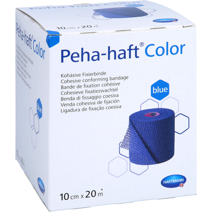 Peha-haft Color kohäsive Fixierbinde 10 cm x 20 m blau, 1 St. Binde