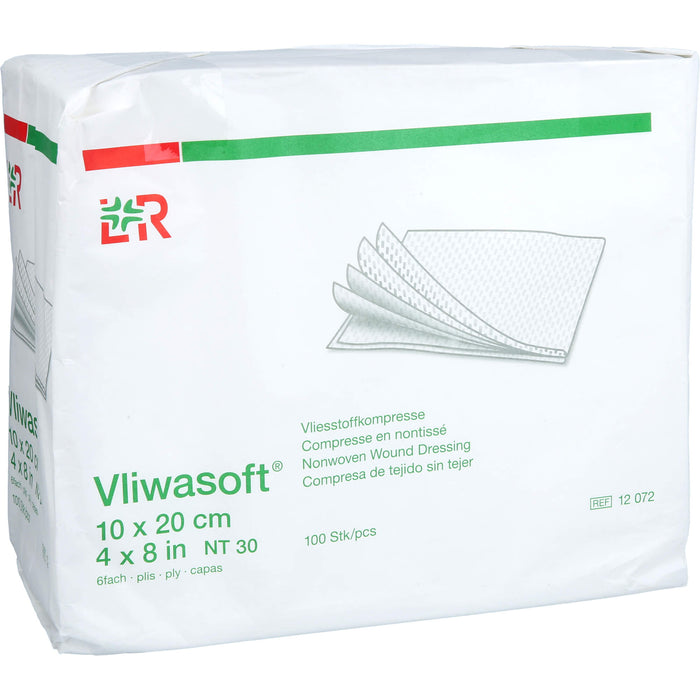 Vliwasoft Vlieskompressen unsteril 10x20cm, 100 St KOM