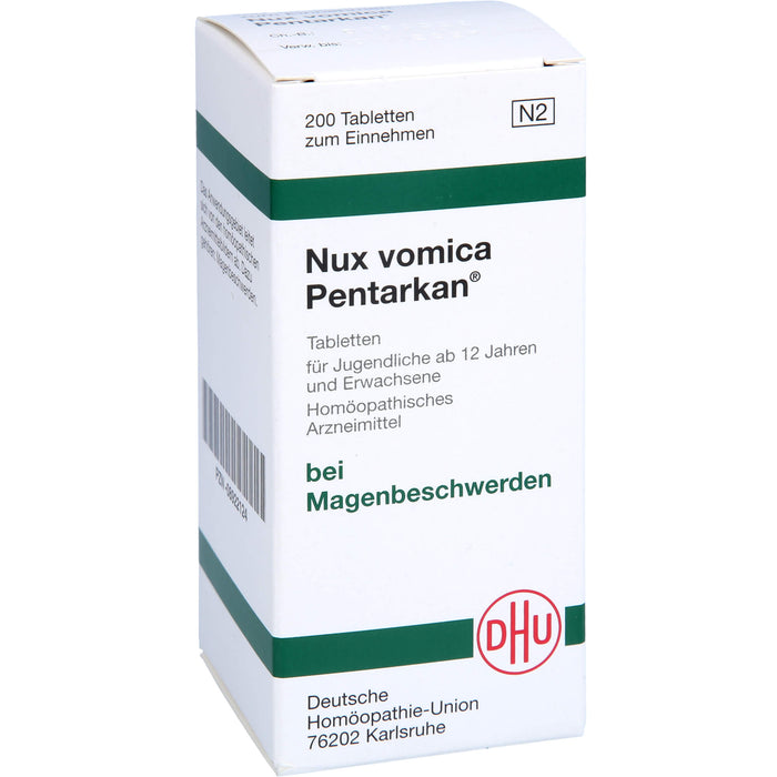 DHU Nux vomica Pentarkan Tabletten bei Magenbeschwerden, 200 pc Tablettes