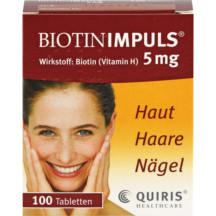 Biotin Impuls 5 mg Tabletten Haut Haare Nägel, 100 pc Tablettes