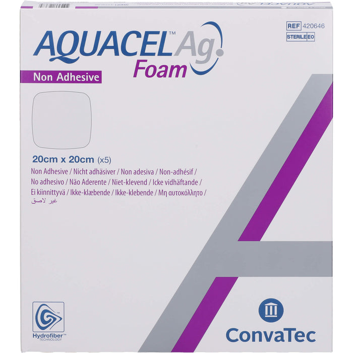 AQUACEL Ag Foam nicht-adhäsiv 20x20cm, 5 St VER