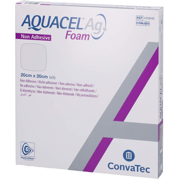 AQUACEL Ag Foam nicht-adhäsiv 20x20cm, 5 St VER