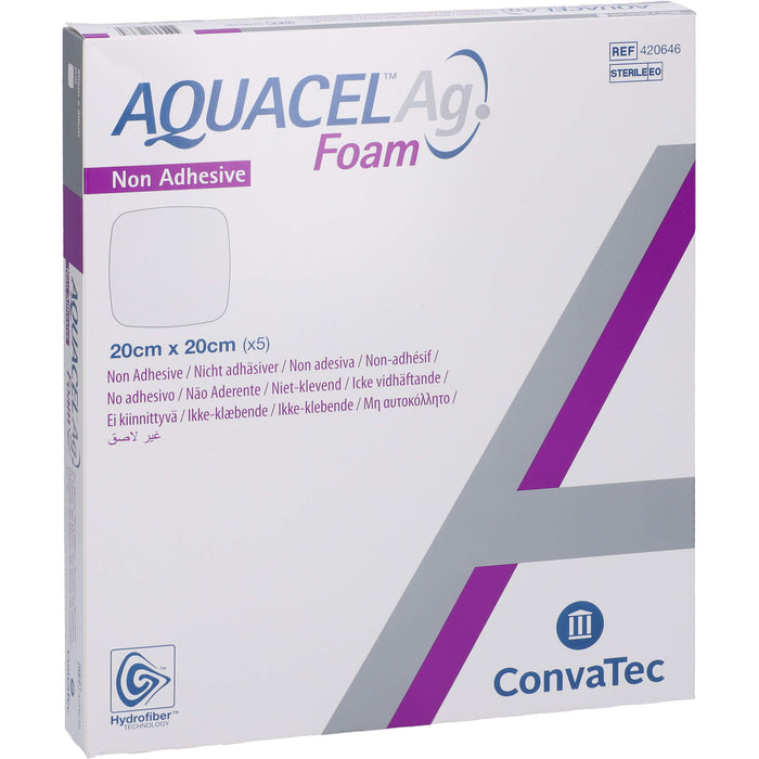 AQUACEL Ag Foam nicht-adhäsiv 20x20cm, 5 St VER