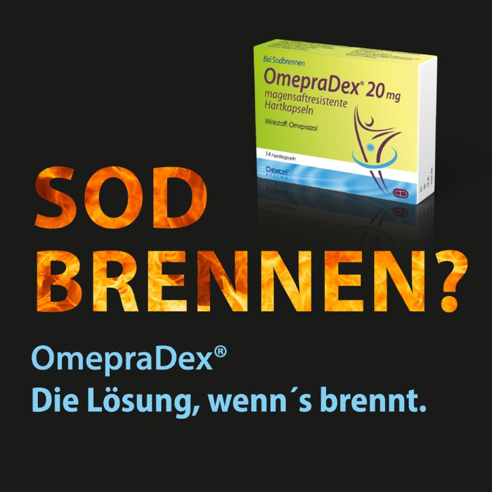 OmepraDex 20 mg Kapseln bei Sodbrennen, 7 pc Capsules