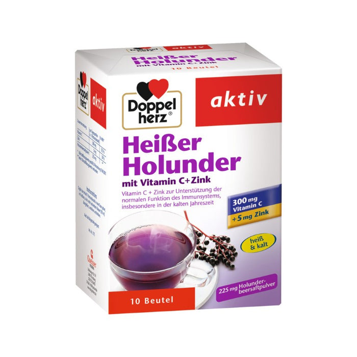 Doppelherz Heißer Holunder mit Vitamin C + Zink Granulat, 10 pc Sachets