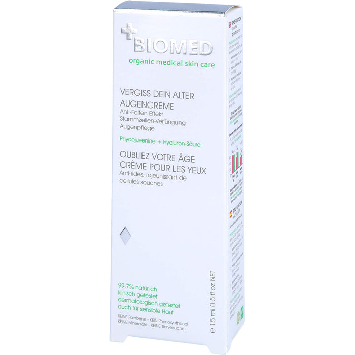 BIOMED VERGISS DEIN ALTER AUGENPFLEGE, 15 ml CRE