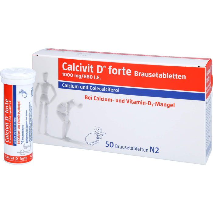 Calcivit D forte Brausetabletten 1000 mg/880 I.E., 50 pcs. Tablets